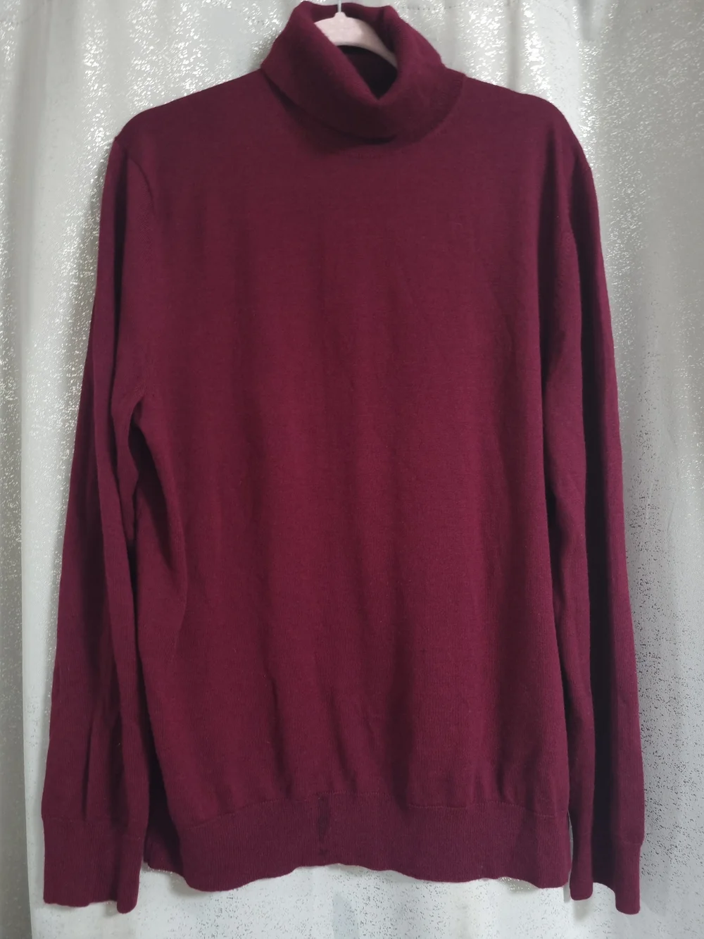 Banana Republic 100% Merino Wool Turtleneck Sweater Burgundy Men's XL